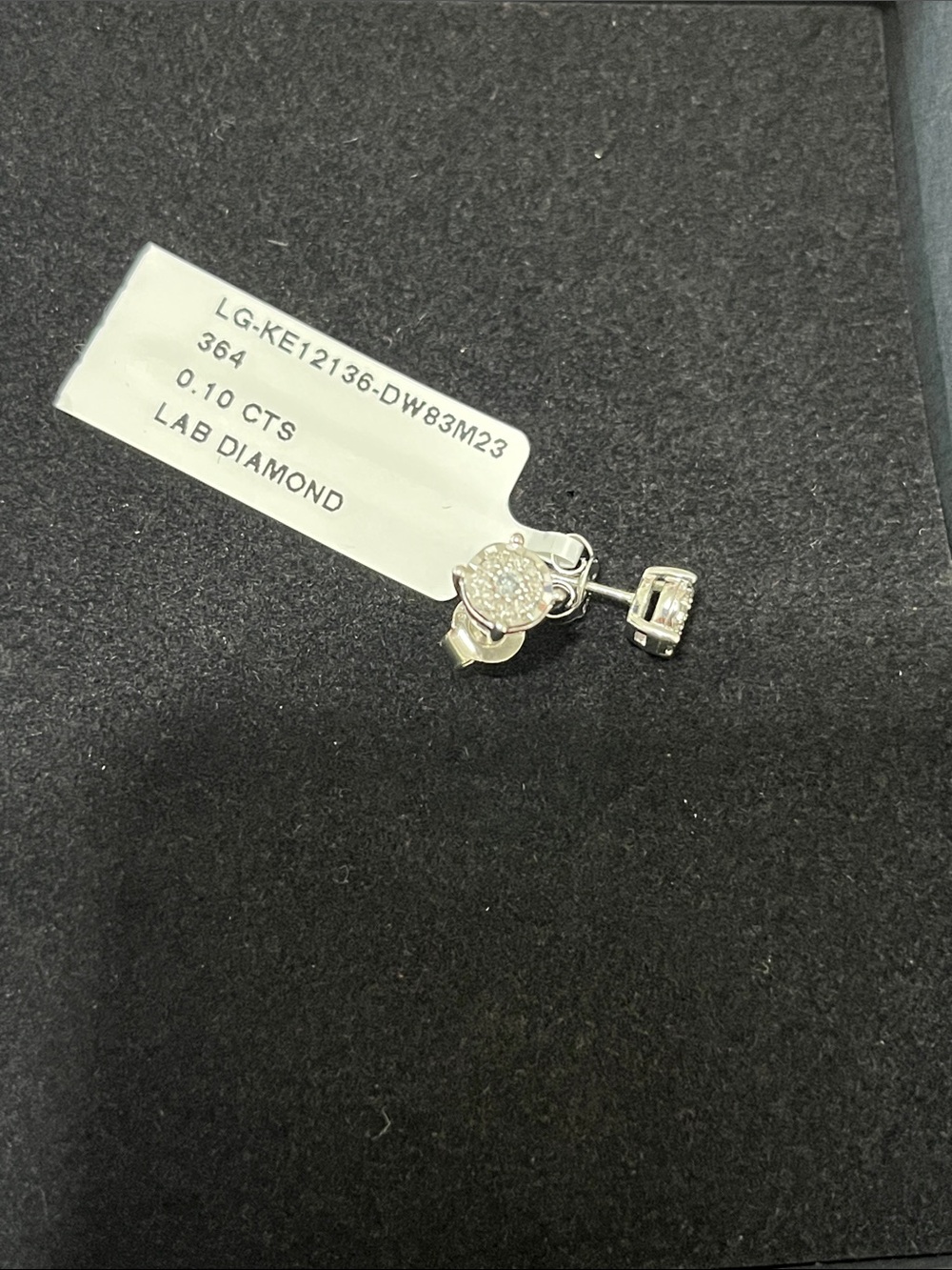 LAB GROWN DIAMOND pushback earrings in sterling silver